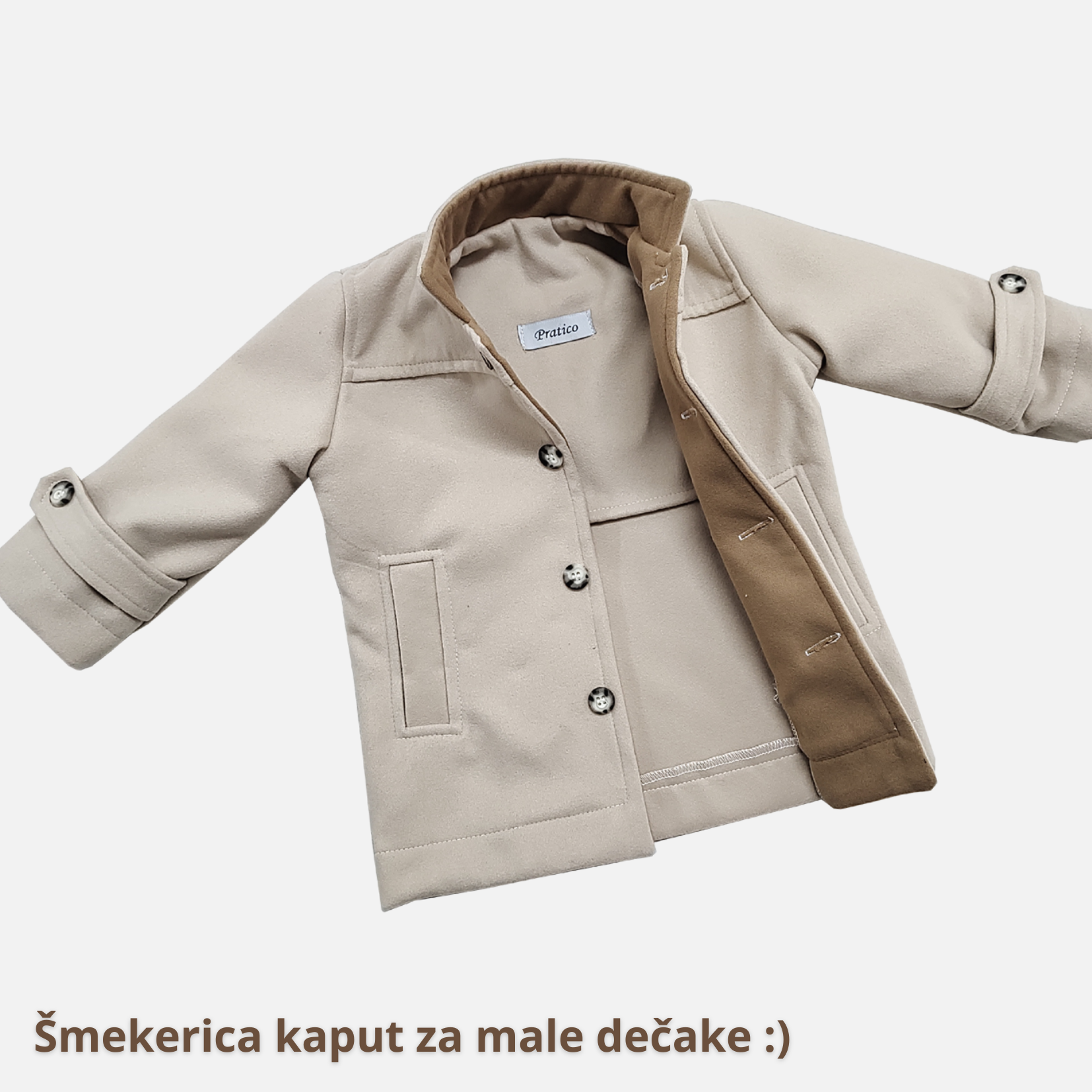 Bež/karamel kaput za male dečake